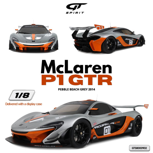 McLaren P1 GTR PEBBLE BEACH GREY 2014 GT SPIRIT 1:8