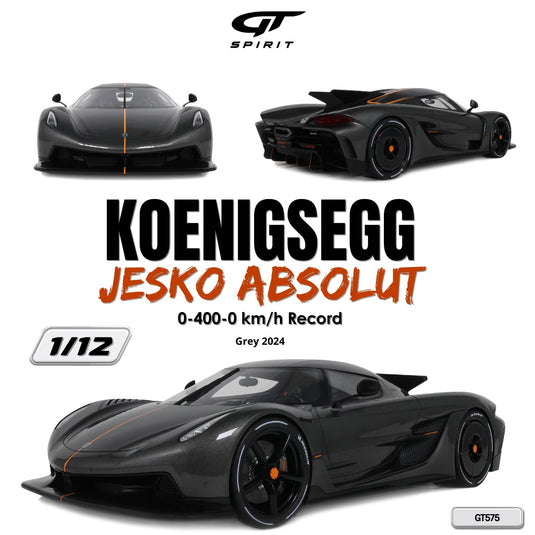 KOENIGSEGG JESKO ABSOLUT RECORD 0-400-0 KM/H GRIS 2024 GT SPIRIT 1:12