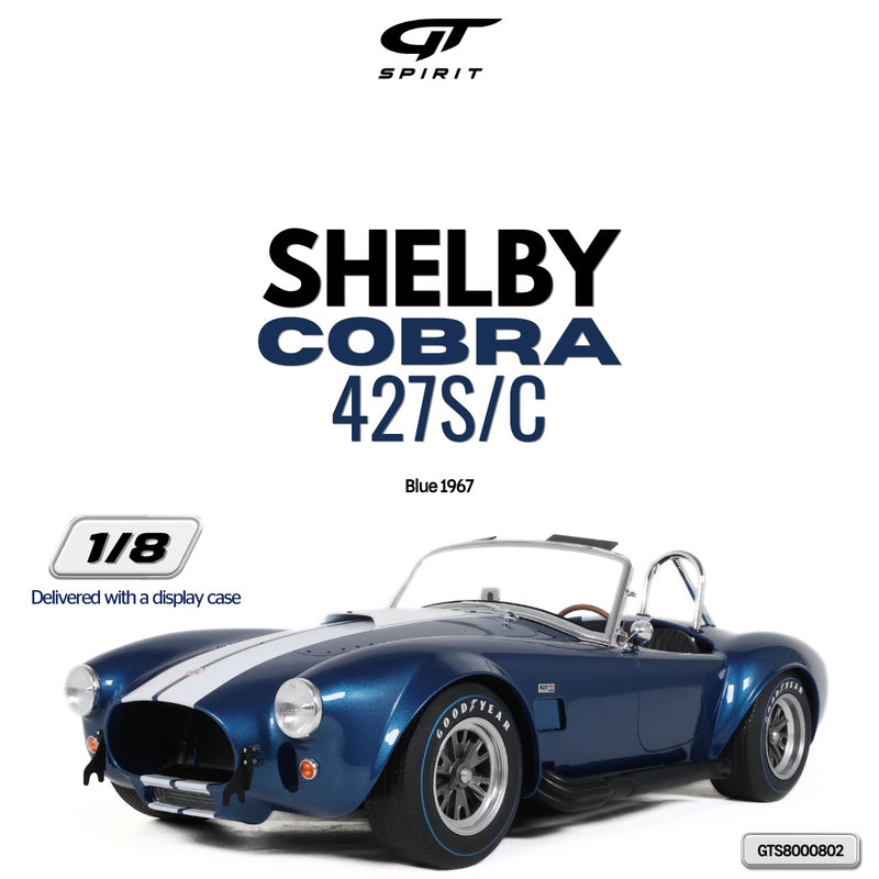 Laad de afbeelding in de Gallery-viewer, FORD SHELBY COBRA 427S/C BLAUW 1967 GT SPIRIT 1:8
