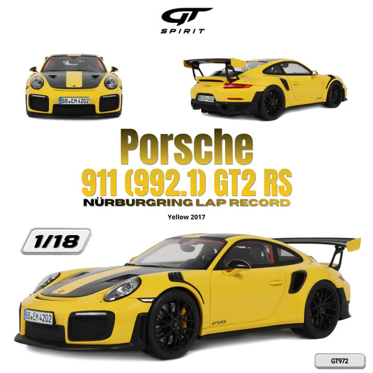 PORSCHE 911 [992.1] GTS2 RS NÜRBURGRING LAP RECORD YELLOW 2017 GT SPIRIT 1:18