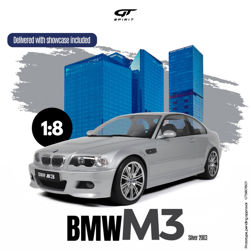Laad de afbeelding in de Gallery-viewer, BMW M3 E46 ZILVER 2003 GT SPIRIT 1:8
