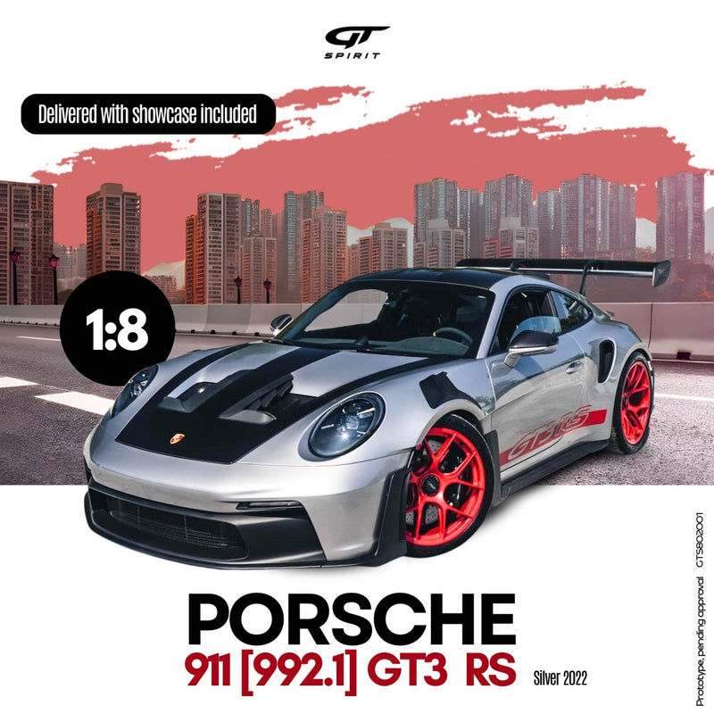 Load image into Gallery viewer, PORSCHE 911 [992.1] GT3 RS SILVER 2022 GT SPIRIT 1:8
