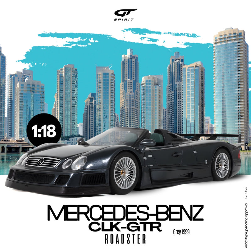 Load image into Gallery viewer, MERCEDES-BENZ CLK- GTR ROADSTER GREY 1999 GT SPIRIT 1:18
