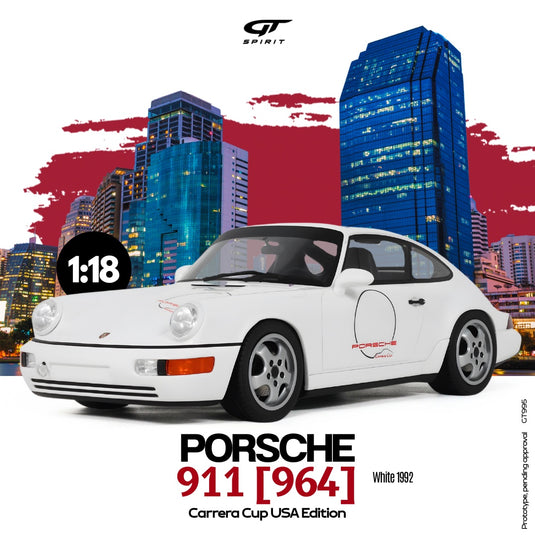 Porsche 911 [964] CARRERA CUP USA EDITION WHITE 1992 GT SPIRIT 1:18