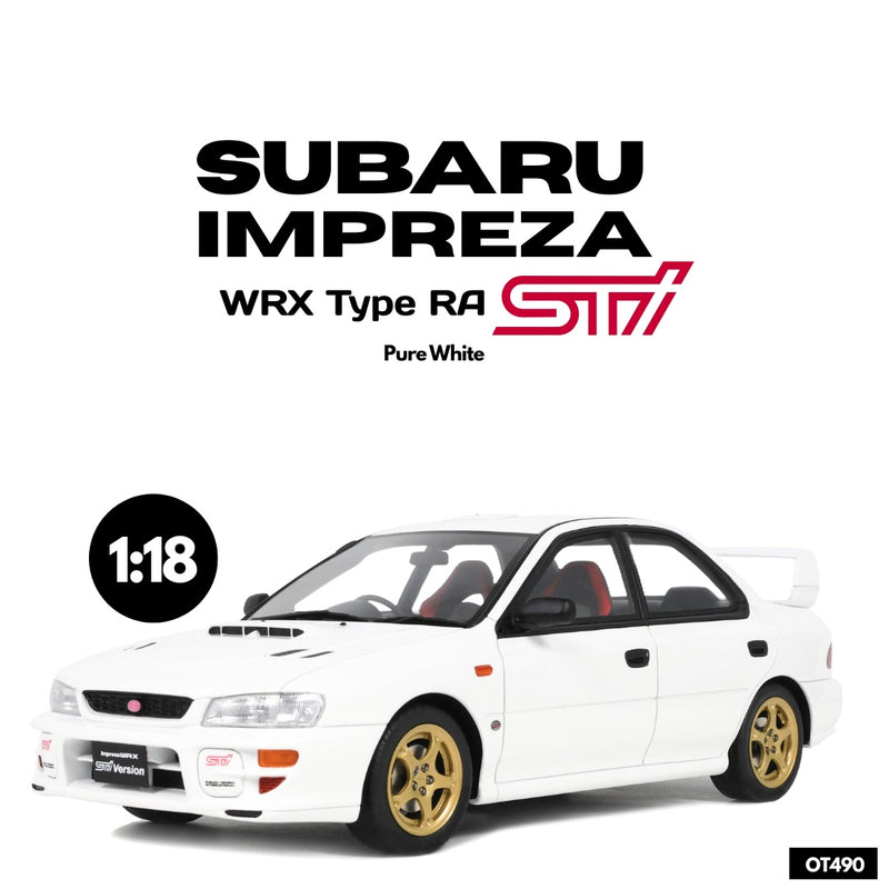 Load image into Gallery viewer, Subaru IMPREZA WRX TYPE RA STI PURE WHITE 2000 OTTOmobile 1:18
