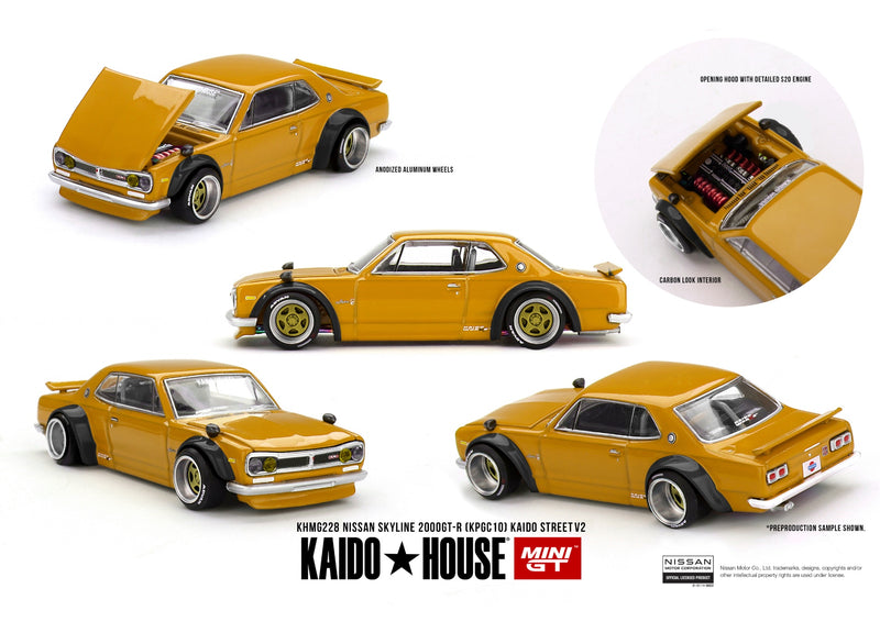 Load image into Gallery viewer, Nissan SKYLINE GT-R (KPGC10) KAIDO STREET V2 1969 MINI GT 1:64
