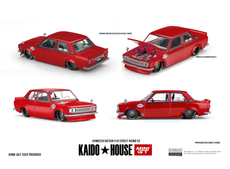 Load image into Gallery viewer, Datsun 510 KAIDO STREET NISMO V3 1969 MINI GT 1:64
