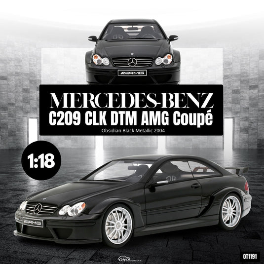 Mercedes-Benz C209 CLK DTM AMG COUPE OBSIDIAN BLACK METALLIC 2004 OTTOmobile 1:18