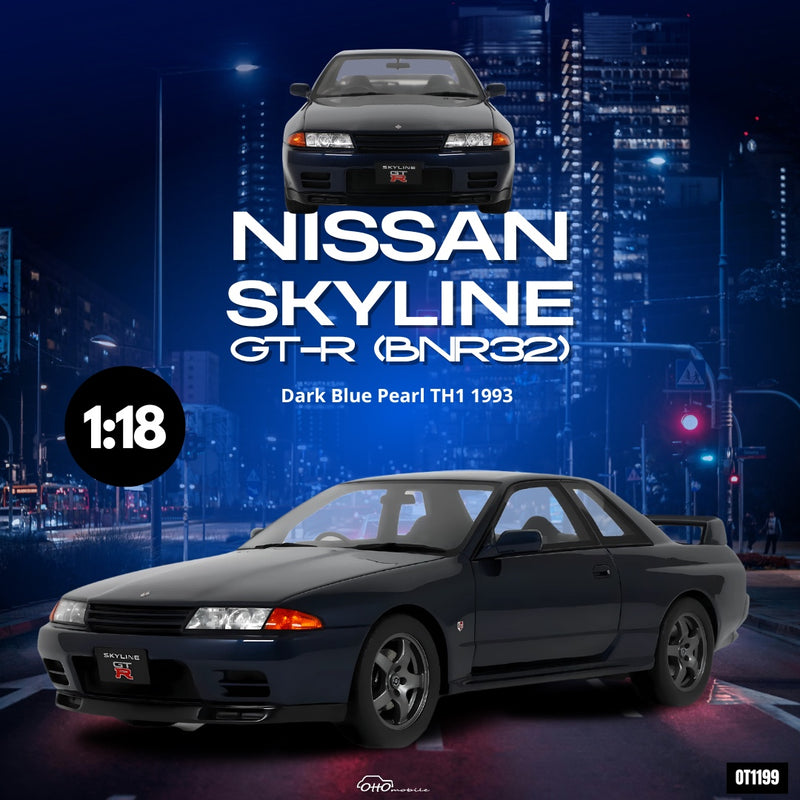 Load image into Gallery viewer, Nissan SKYLINE GT-R (BNR32) DARK BLUE PEARL TH1 1993 OTTOmobile 1:18
