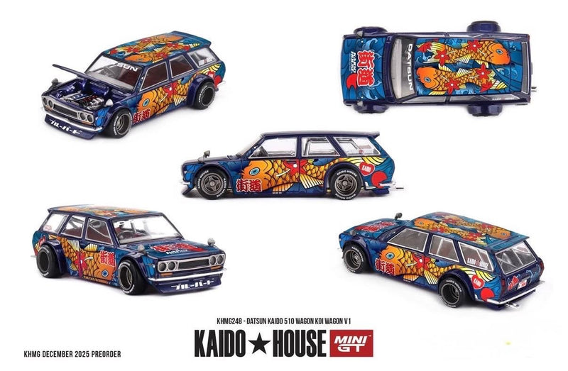 Load image into Gallery viewer, Datsun 510 WAGON KOI V1 1969 MINI GT 1:64

