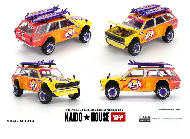 Chargez l'image dans la visionneuse de la galerie, DATSUN 510 WAGON 4X4 KAIDO ISLANDS V1 1969 MINI GT 1:64
