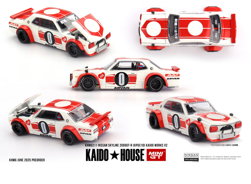 Load image into Gallery viewer, Nissan SKYLINE GT-R (KPGC10) KAIDO WORKS V2 1969  MINI GT 1:64
