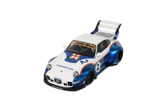 Porsche RWB X LIBERTY WALK WHITE/BLUE 2023 GT SPIRIT 1:18