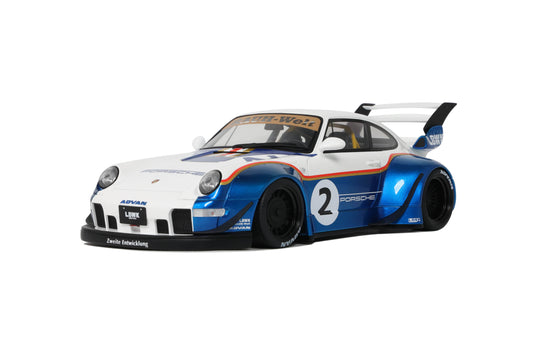 Porsche RWB X LIBERTY WALK WHITE/BLUE 2023 GT SPIRIT 1:18