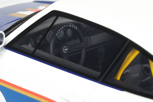 Porsche RWB X LIBERTY WALK WHITE/BLUE 2023 GT SPIRIT 1:18
