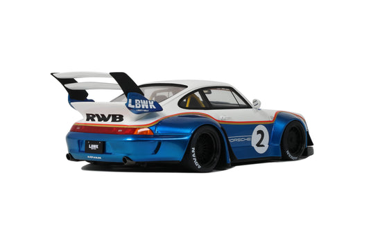 Porsche RWB X LIBERTY WALK WHITE/BLUE 2023 GT SPIRIT 1:18