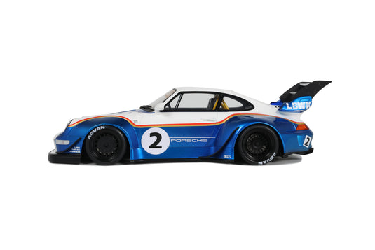 Porsche RWB X LIBERTY WALK WHITE/BLUE 2023 GT SPIRIT 1:18