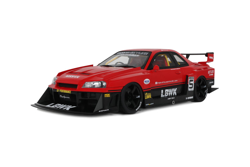 Load image into Gallery viewer, NISSAN SKYLINE R34 GT- R LB SUPER SILHOUETTE RED 2020 GT SPIRIT 1:18

