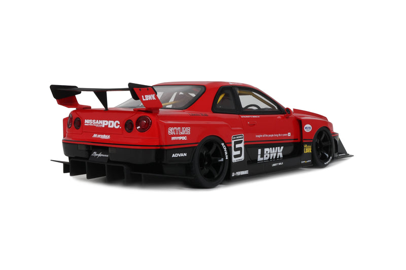 Load image into Gallery viewer, NISSAN SKYLINE R34 GT- R LB SUPER SILHOUETTE RED 2020 GT SPIRIT 1:18
