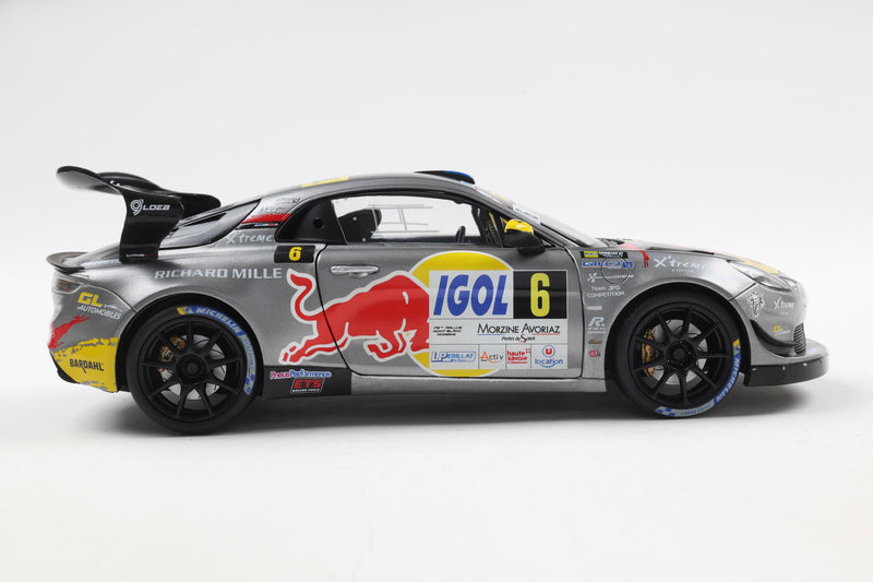 Load image into Gallery viewer, Renault ALPINE A110 RGT+ GREY #6 S.LOEB / L.GODEY RALLYE DU MONT BLANC 2024 SOLIDO 1:18
