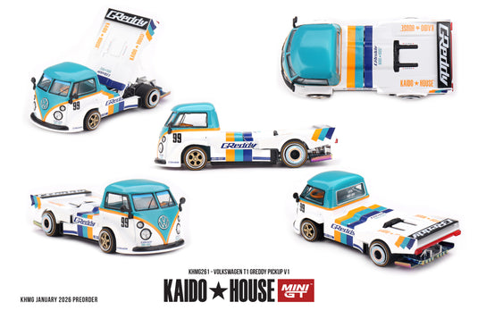 Volkswagen T1 PICKUP GREDDY PICKUP V1 1972 MINI GT 1:64