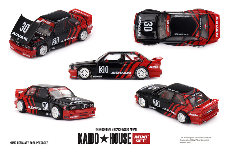 Load image into Gallery viewer, Bmw M3 (E30) KAIDO WORKS ADVAN 2025 MINI GT 1:64
