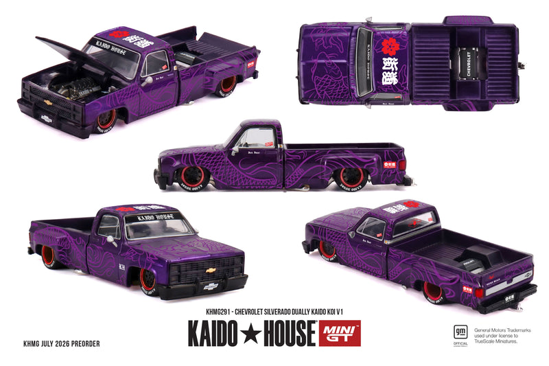 Chargez l'image dans la visionneuse de la galerie, CHEVROLET SILVERADO DUALLY KAIDO KOI V1 1980 MINI GT 1:64

