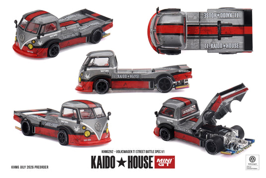 VOLKSWAGEN T1 PICKUP STREET BATTLE SPEC V1 1972 MINI GT 1:64