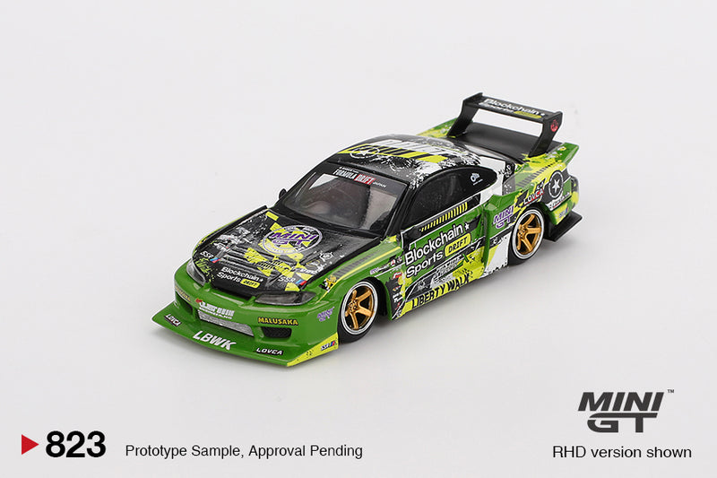 Load image into Gallery viewer, NISSAN SILVIA S15 LB-SUPER SILHOUETTE #555 V2 FORMULA DRIFT JAPAN 2024 MINI GT 1:64
