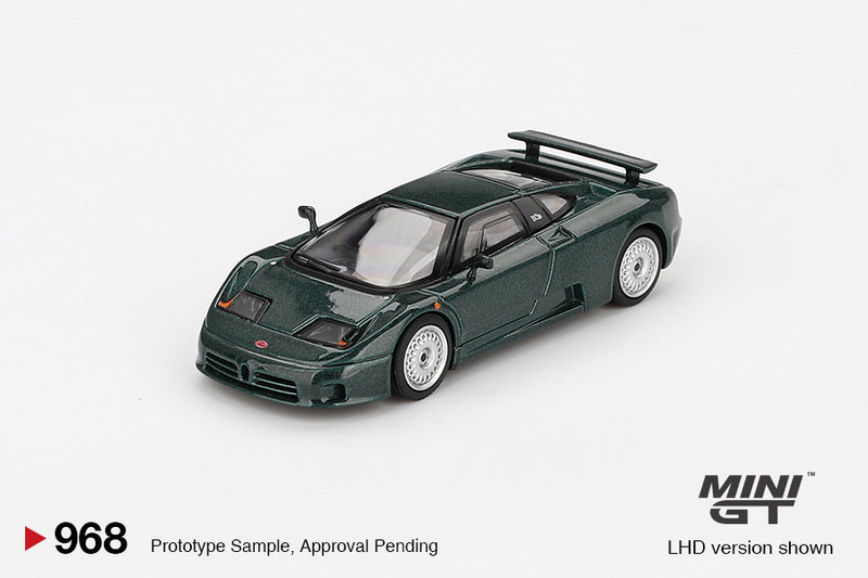 Laad de afbeelding in de Gallery-viewer, BUGATTI EB110 GT GROEN SCURO 1995 MINI GT 1:64
