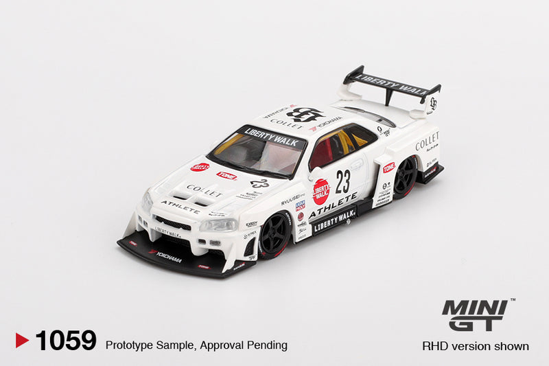 Load image into Gallery viewer, Nissan GTR (R34) SUPER SILHOUETTE ATHLETE/COLLET 2024 (RHD) MINI GT 1:64
