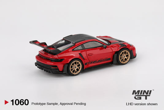 PORSCHE 911 (992) GT3 RS ROUGE GUARDS PACK WEISSACH 2022 MINI GT 1:64