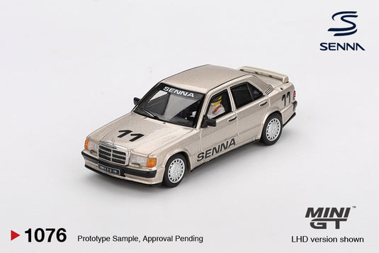 Mercedes-Benz 190E 2.3-16 #11 AYRTON SENNA W/ FIGURE RACE OF CHAMPIONS 1984 (LHD) MINI GT 1:64