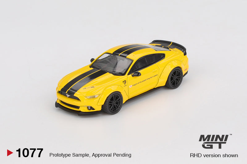Load image into Gallery viewer, Ford MUSTANG LB-WORKS TRIPLE YELLOW 2015 MINI GT 1:64
