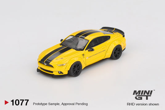 Ford MUSTANG LB-WORKS TRIPLE YELLOW 2015 MINI GT 1:64