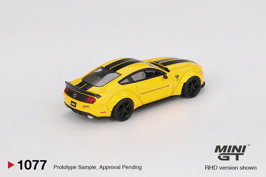 Ford MUSTANG LB-WORKS TRIPLE YELLOW 2015 MINI GT 1:64