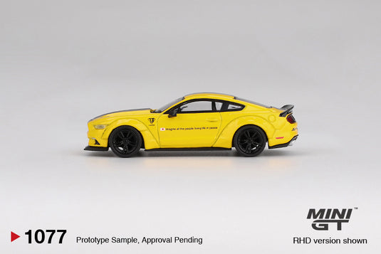 Ford MUSTANG LB-WORKS TRIPLE YELLOW 2015 MINI GT 1:64
