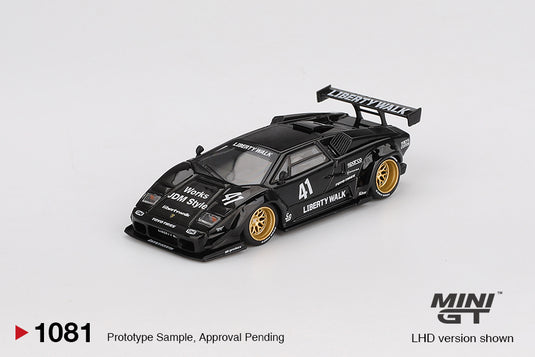 Lamborghini COUNTACH LB- WORKS BLACK 2024 MINI GT 1:64