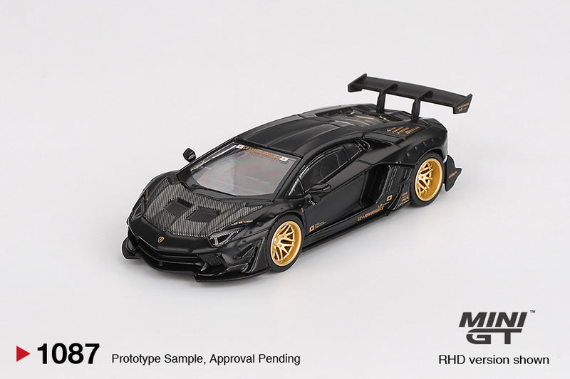 Load image into Gallery viewer, Lamborghini AVENTADOR LB- WORKS LIMITED EDITION MATTE BLACK 2025 MINI GT 1:64
