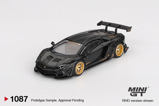 Lamborghini AVENTADOR LB- WORKS LIMITED EDITION MATTE BLACK 2025 MINI GT 1:64