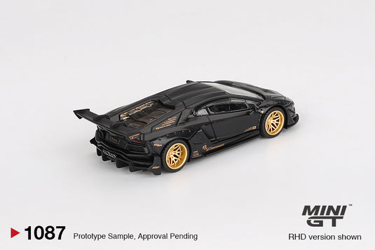 Lamborghini AVENTADOR LB- WORKS LIMITED EDITION MATTE BLACK 2025 MINI GT 1:64