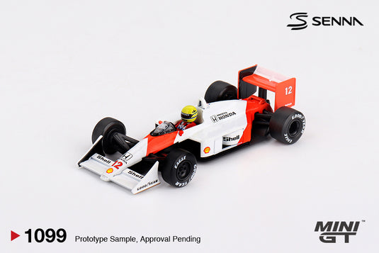 McLaren MP4/4 #12 Ayrton Senna 1988 Japanese Grand Prix Winner (LHD) MINI GT 1:64