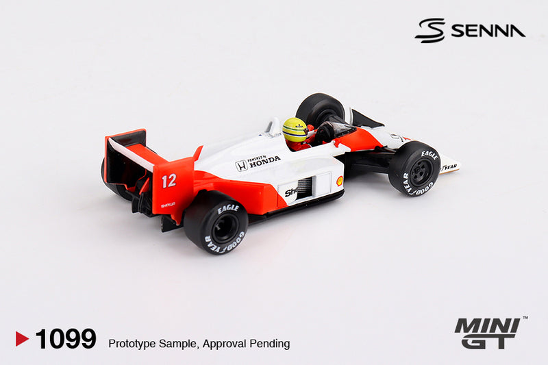 Load image into Gallery viewer, McLaren MP4/4 #12 Ayrton Senna 1988 Japanese Grand Prix Winner (LHD) MINI GT 1:64
