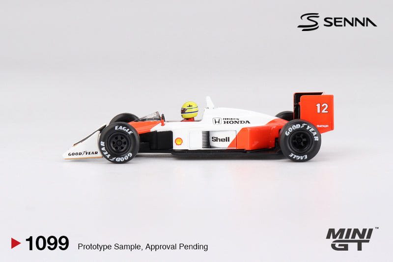Load image into Gallery viewer, McLaren MP4/4 #12 Ayrton Senna 1988 Japanese Grand Prix Winner (LHD) MINI GT 1:64

