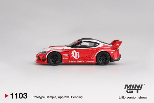 Toyota GR SUPRA LB-WORKS RED/WHITE 2025 MINI GT 1:64