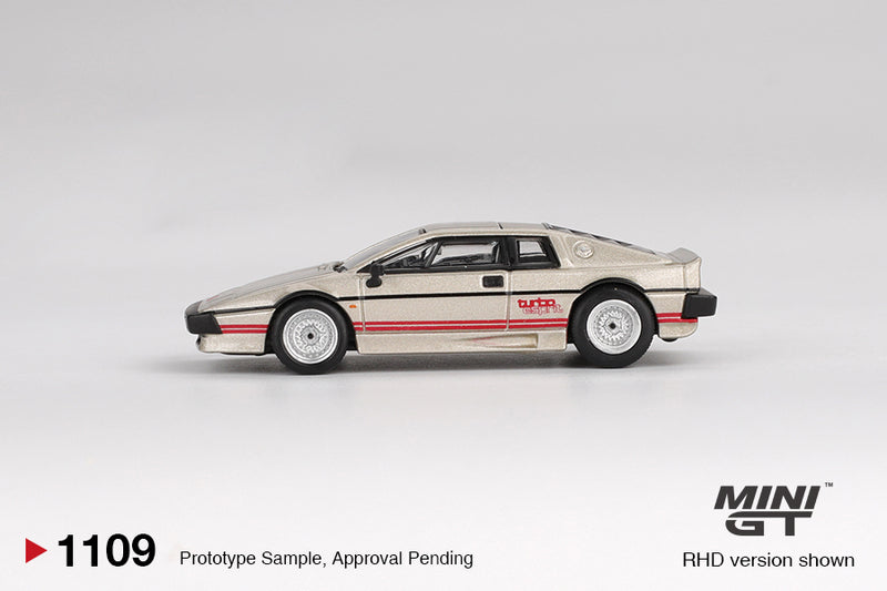 Load image into Gallery viewer, Lotus ESPRIT TURBO METALLIC SILVER 1980 MINI GT 1:64
