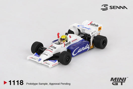 Toleman TG184 #19 Ayrton Senna 1984 Monaco Grand Prix 2nd Place (LHD) MINI GT 1:64