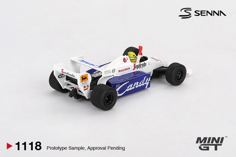 Load image into Gallery viewer, Toleman TG184 #19 Ayrton Senna 1984 Monaco Grand Prix 2nd Place (LHD) MINI GT 1:64
