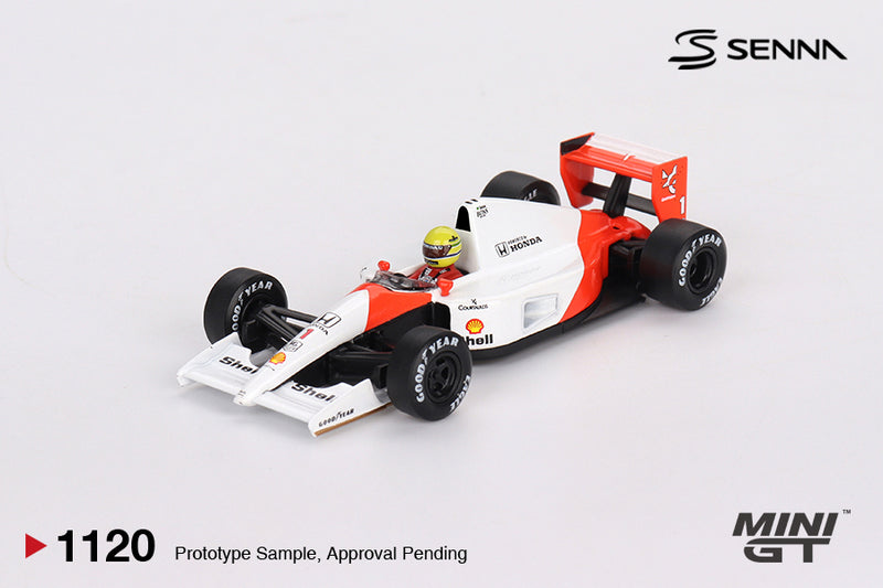 Load image into Gallery viewer, McLaren MP4/6 #1 Ayrton Senna 1991 Japanese Grand Prix 2nd Place (LHD) MINI GT 1:64
