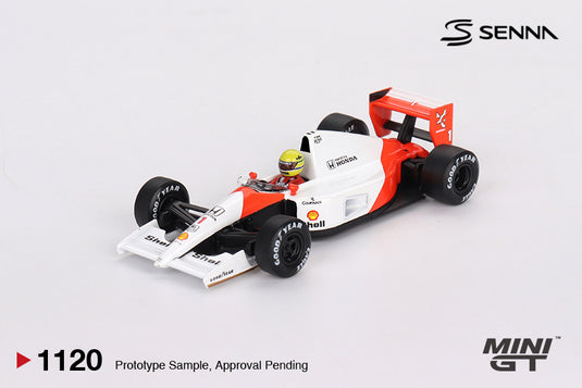 McLaren MP4/6 #1 Ayrton Senna 1991 Japanese Grand Prix 2nd Place (LHD) MINI GT 1:64